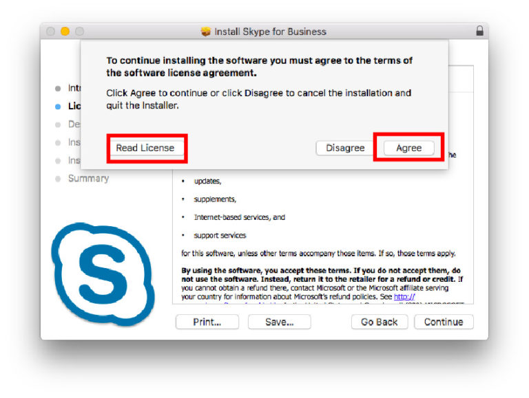 skype for business license mac